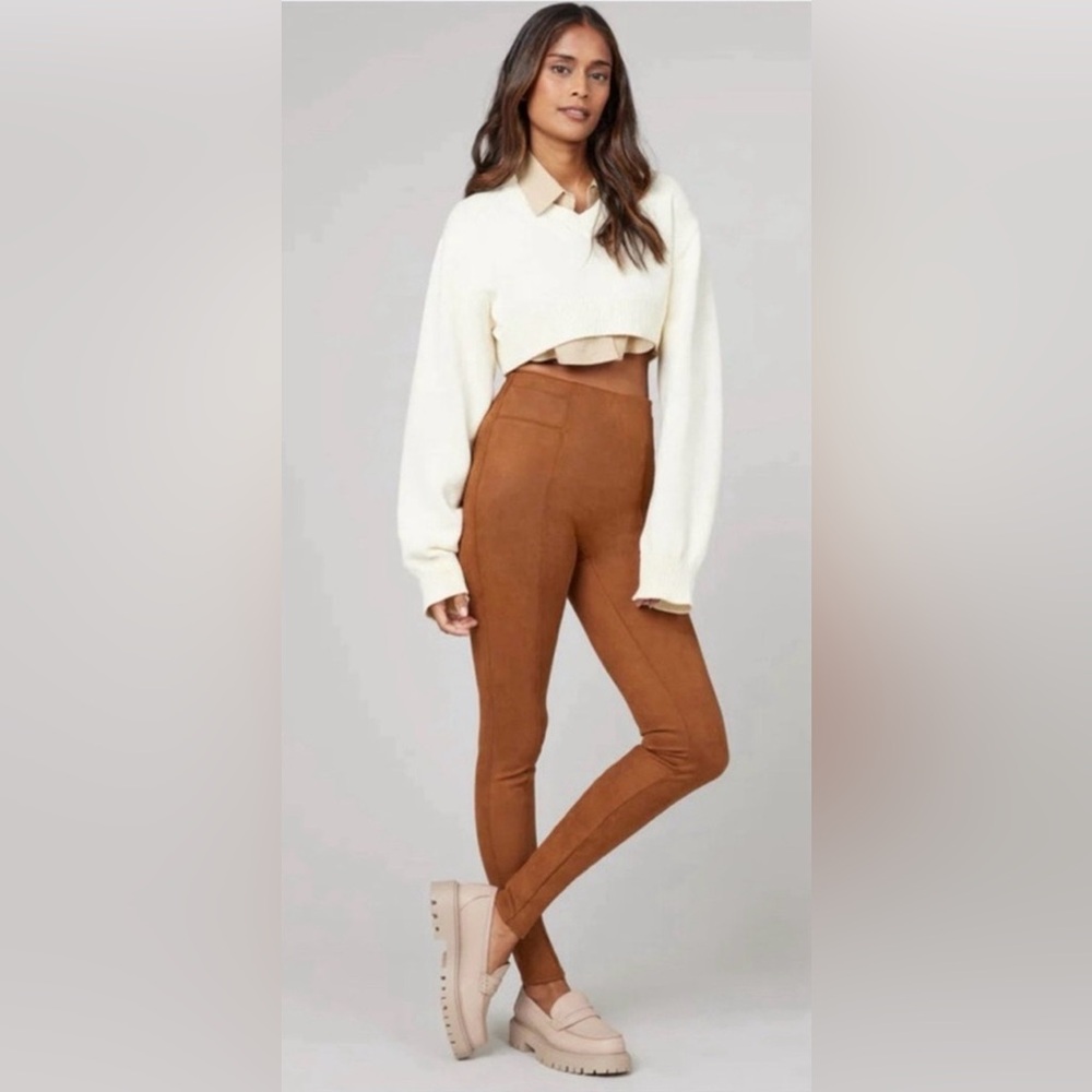SPANX || Faux Suede High-Waisted Leggings. Sz. S